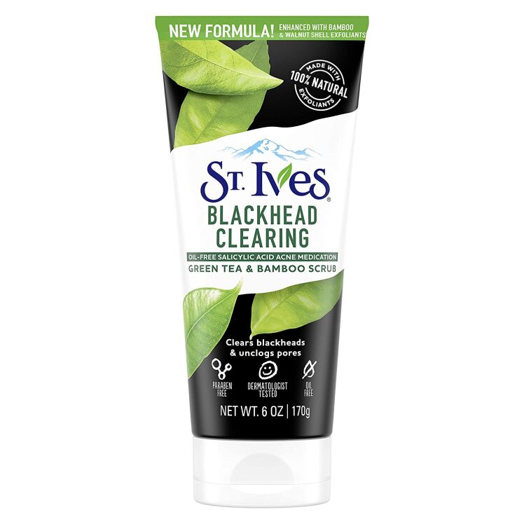  اسکراب تیوپی چای سبز نرم کننده پوست سینت ایوز St Ives مدل BLACKHEAD CLEARING 